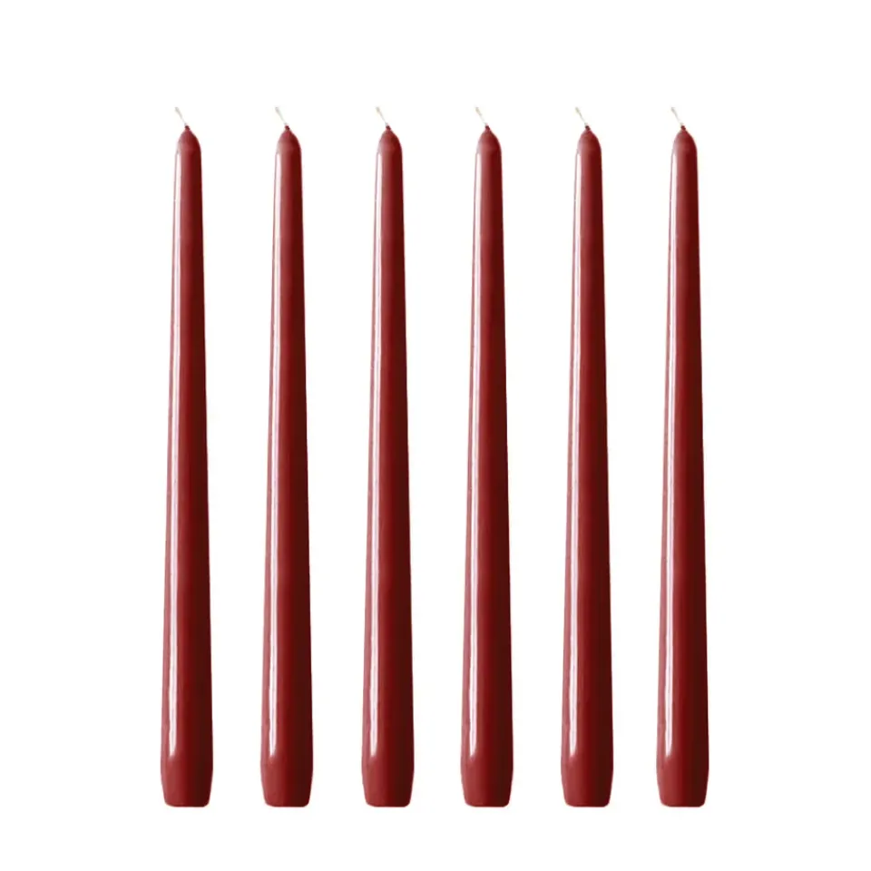 Hilke Collection Kynttilät^Herrgårdsljus kynttilät 30 cm 6-pakkaus, Viininpunainen kiilto