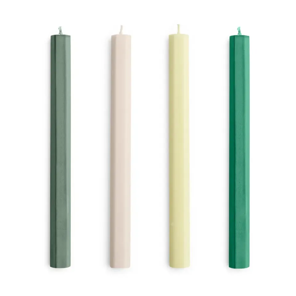 HAY Kynttilät^Hexagon Candle kynttilä mix 4-pack, Greens-whites