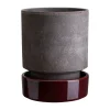 Bergs Potter Ruukut^Hoff ruukku, Ø14 cm, Raw Grey-Deep Burgundy