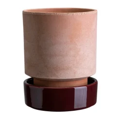 Bergs Potter Ruukut^Hoff ruukku, Ø14 cm, Raw Rosa-Deep Burgundy