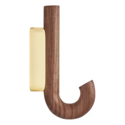 Gejst Koukut & Vaateripustimet^Hook koukku mini 13,3 cm, Saksanpähkinä-messinki