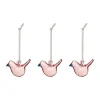 Iittala Pääsiäiskoristeet^lasilintu, Rosa, mini, 3-pack