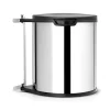 Brabantia Poljinämpärit^Jäteastia kaappiin pyöreä, muovisisäastia (sis. kiinnikkeet) 15 L, Harjattu teräs