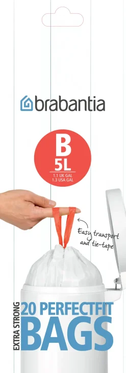 Brabantia Poljinämpärit^Jätepussit B, 5L 20 pussia/rulla, 5 L