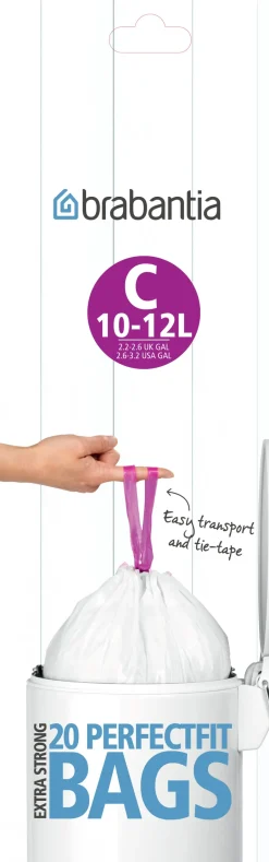 Brabantia Poljinämpärit^Jätepussit C, 10-12 L 20 pussia/rulla, 10-12 L