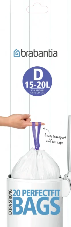Brabantia Poljinämpärit^Jätepussit D 15 L 20 pussi/rulla, 15 L
