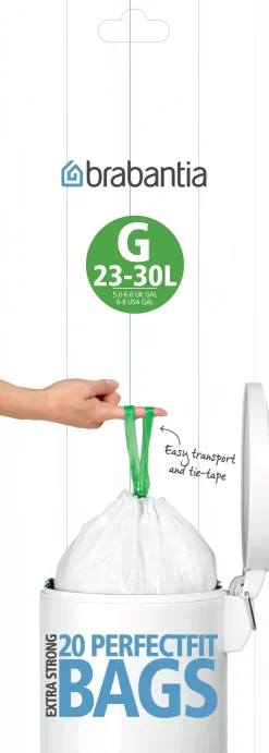 Brabantia Poljinämpärit^Jätepussit G 23-30 litran sankoihin 20 pussia/rulla, 23-30 L