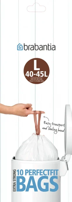 Brabantia Poljinämpärit^Jätepussit L 10 pussia/rulla, 45 L