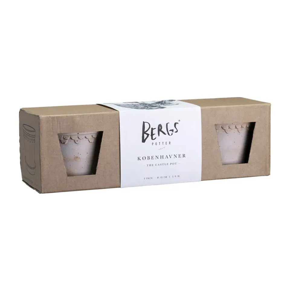 Bergs Potter Ruukut^Københavner ruukku Ø10 cm 3-pack., Vaaleanpunainen