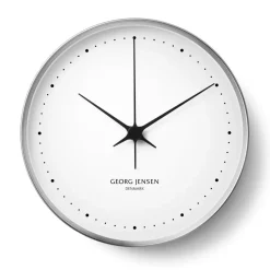 Georg Jensen Seinäkellot^Koppel seinäkello valkoinen-ruostumaton teräs, Ø 30 cm