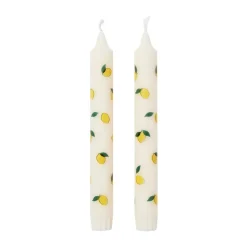 Broste Copenhagen Kynttilät^Lemon kynttilä 2-pack, Valkoinen keltainen