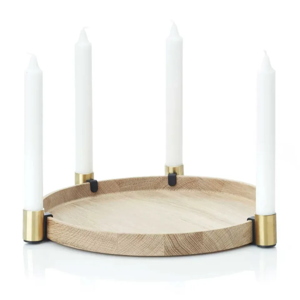 Applicata Adventtikynttilänjalat Ja Kynttilät^Luna maxi kynttilänjalka, Tammi-messinki