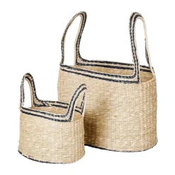Broste Copenhagen Säilytyskorit^Lykke kori 2 osaa, Natural-black