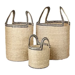 Broste Copenhagen Säilytyskorit^Lykke kori 3 osaa, Natural-black