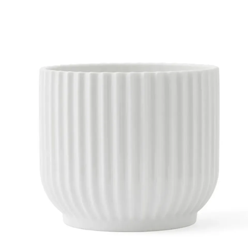 Lyngby Porcelæn Ruukut^Lyngby kukkaruukku valkoinen, Ø11,5 cm