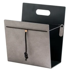 LIND DNA Lehtitelineet^Magazine Holder Hippo, M, Anthracite-grey