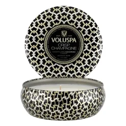 Voluspa Tuoksukynttilät & Tuoksutikut^Maison Noir 3-wick Tin tuoksukynttilä 40 tuntia, Crisp Champagne