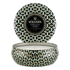 Voluspa Tuoksukynttilät & Tuoksutikut^Maison Noir 3-wick Tin tuoksukynttilä 40 tuntia, French Linen