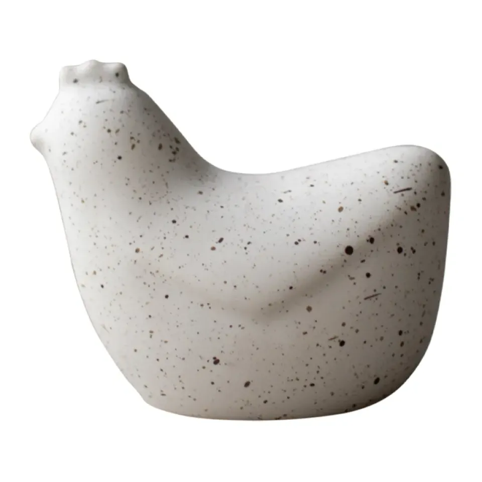 DBKD Pääsiäiskoristeet^Mini hens 8 cm, White dot