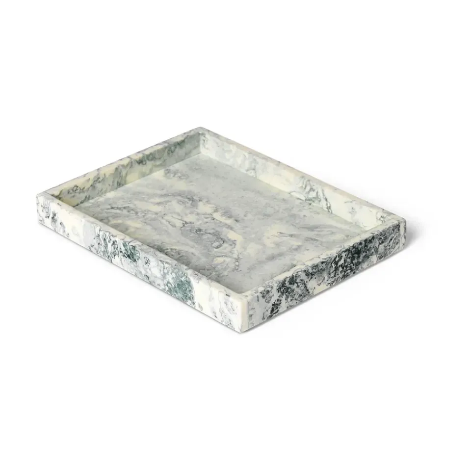 Ferm Living Kodinsisustusta Ja Yksityiskohtia|Koristetarjottimet^Mist koristetarjotin 15x20 cm, Emerald-off white
