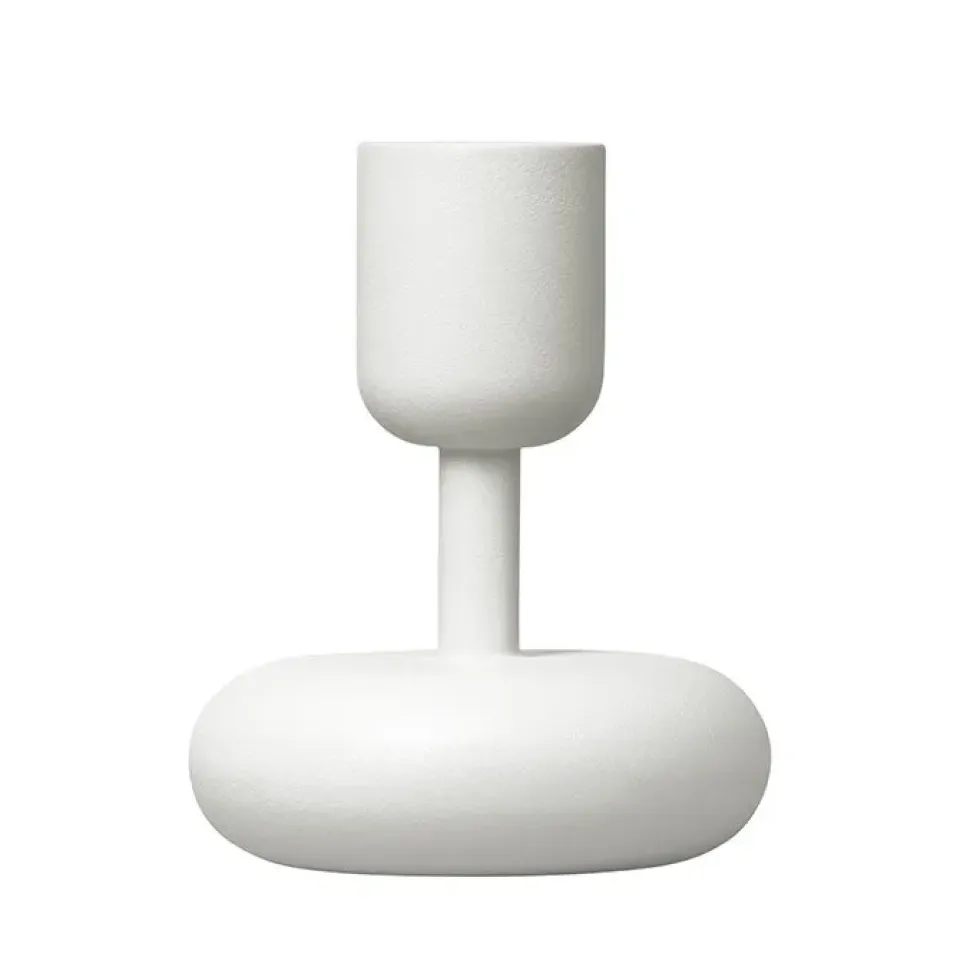 Iittala Kynttilänjalat & Kyntteliköt^Nappula kynttilänjalka valkoinen, pieni 107 mm