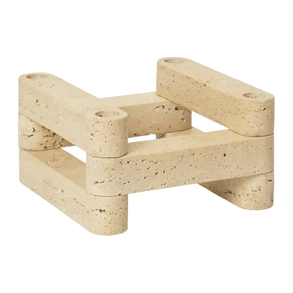 Ferm Living Kynttilänjalat & Kyntteliköt^Newel modul kynttilänjalka 6 osaa, Travertiini
