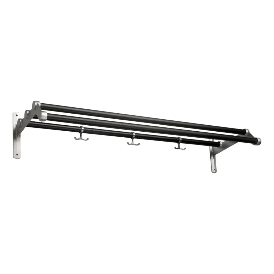 Essem Design Hattuhyllyt^Nostalgi 291 -hattuhylly 100 cm, Mustaksi petsattu tammi-alumiini