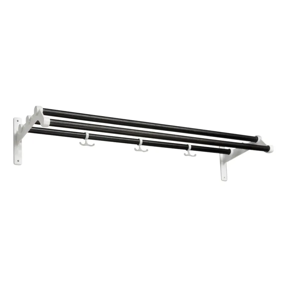 Essem Design Hattuhyllyt^Nostalgi 291 -hattuhylly 100 cm, Mustaksi petsattu tammi-valkoinen