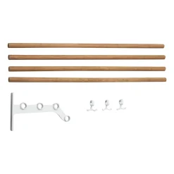 Essem Design Hattuhyllyt^Nostalgi 291 korotettu hattuhylly 100 cm, Bambu-valkoinen