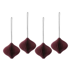Scandi Living Joulukoristeet^Onion joulukuusenpallot 4 kpl, Red