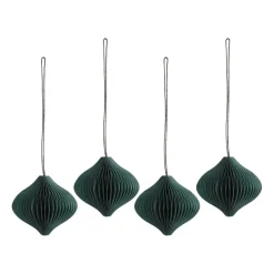 Scandi Living Joulukoristeet^Onion joulukuusenpallot 4 kpl, Forest Green