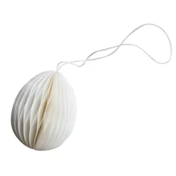 DBKD Pääsiäiskoristeet^Ovoid pääsiäiskoriste paperi 7 cm, White