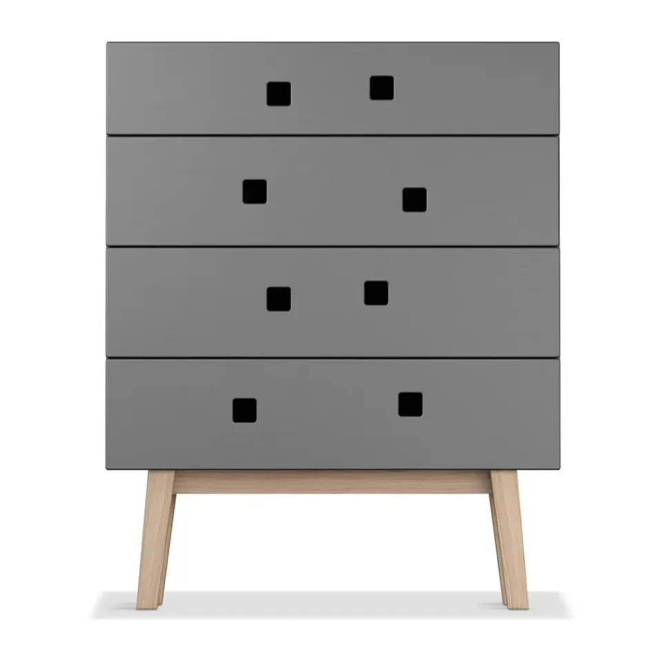 Zweed Lipastot & Säilytyslaatikostot^Peep B3 -lipasto, Slate grey, retro, tammirunko