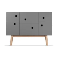 Zweed Kaapit & Vitriinit^Peep C2 -kaappi, Slate grey, retro, tammijalat