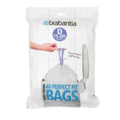 Brabantia Poljinämpärit^PerfectFit jätepussit D (40 pussiä per pakkaus), 15-20 L