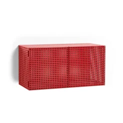 HAY Kaapit & Vitriinit^Perforated Cabinet seinäkaappi small, Viininpunainen