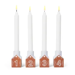 Kähler Adventtikynttilänjalat Ja Kynttilät|Kynttilänjalat & Kyntteliköt^Piparkakku adventtikynttelikkö 4 osaa, Ruskea