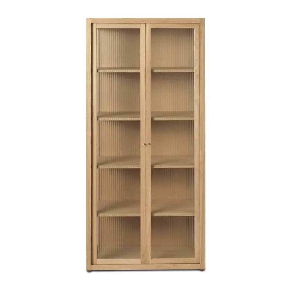 Ferm Living Kaapit & Vitriinit^Reed vitriinikaappi 70x155 cm, Natural oak
