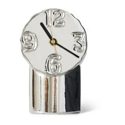 HKliving Pöytäkellot^Retro keraaminen kello 17,5 cm, Chrome