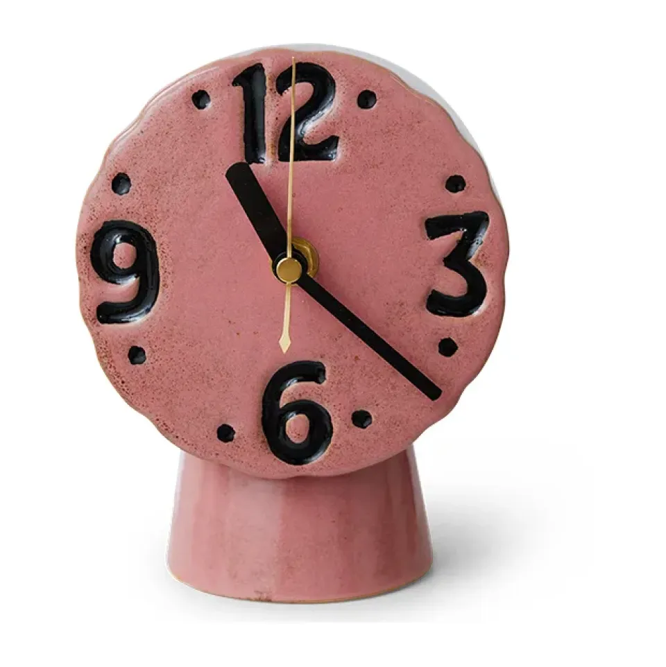 HKliving Pöytäkellot^Retro keramiikkakello 16,2 cm, Pinkki