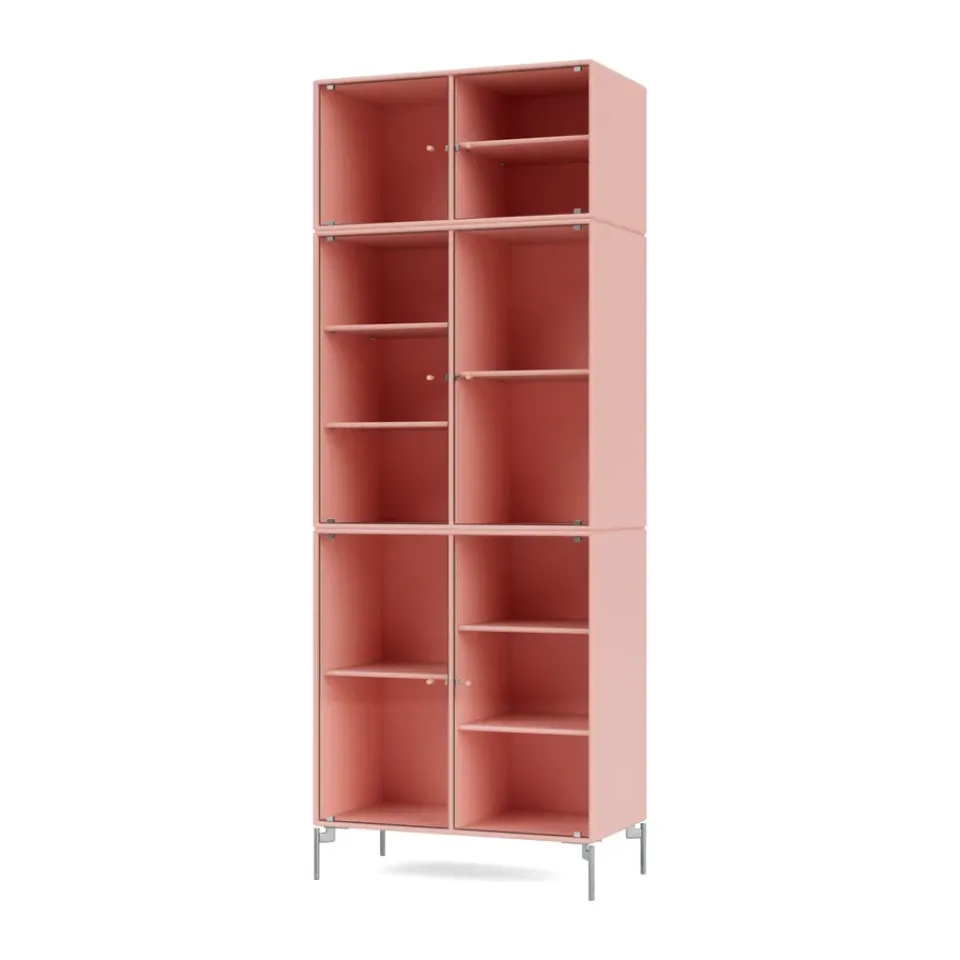 Montana Kaapit & Vitriinit^Ripple IV vitriinikaappi 69,6x187,2x38 cm, Ruby-jalat chrome