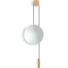 New Works Pyöreät Peilit|Seinäpeilit^Rise and Shine -peili, Natural oak-brass weight