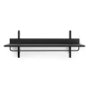 Ferm Living Hattuhyllyt^Sector hylly tangolla 37x87 cm, Musta tuhka-musta messinki