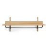 Ferm Living Hattuhyllyt^Sector hylly tangolla 37x87 cm, Tammi-musta messinki