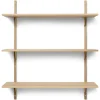 Ferm Living Hyllyt & Hyllyjärjestelmät^Sector hylly triple wide, Tammi-messinki
