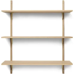 Ferm Living Hyllyt & Hyllyjärjestelmät^Sector hylly triple wide, Tammi-messinki
