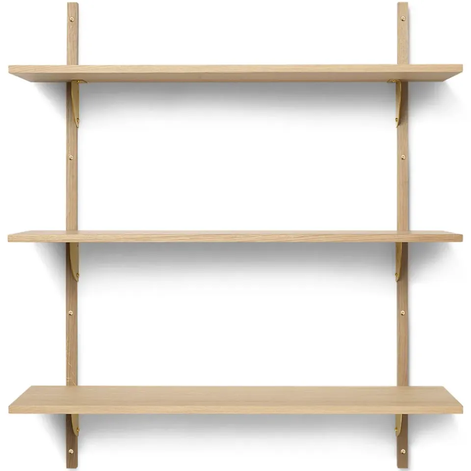 Ferm Living Hyllyt & Hyllyjärjestelmät^Sector hylly triple wide, Tammi-messinki