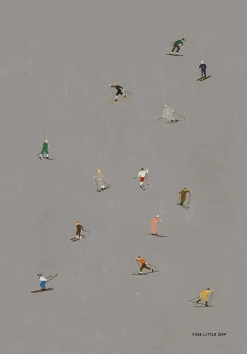 Fine Little Day Julisteet|Joulukoristeet^Skiers juliste 50x70 cm, Harmaa