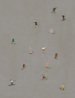 Fine Little Day Julisteet|Joulukoristeet^Skiers juliste 40x50 cm, Harmaa