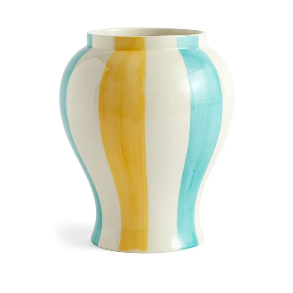 HAY Maljakot^Sobremesa stripe maljakko L 25 cm, Green-yellow